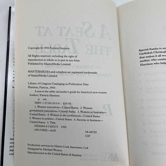 SIGNED A Seat at Table An Insiders Guide for America's New Women Leaders HC - Picture 7 of 9